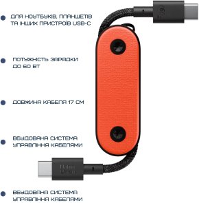 Кабель Native Union Pocket Type-C / Type-C 0.17m Oxyfire (POCK-C-OXY-NP)