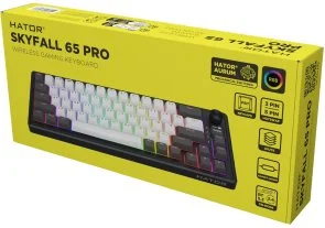 Фото: Клавіатура Hator Skyfall 65 Pro Wireless Aurum Vanila Silent WL/BT/USB Grey/Black (HTK4160UA) № 6 | KTC