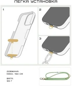 Фото: Ремінець для смартфону Pitaka 1 to 3 Phone Strap Forest Green (MSB2402) № 4 | KTC