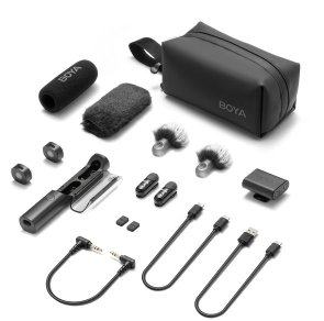 Бездротовий петличний мікрофон Boya Magic-02 Type-C/Lightning Black