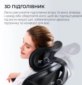 Фото: Крісло SIHOO Doro C300L with Footrest Black (DORO-C300L-A3-101-JT) № 14 | KTC
