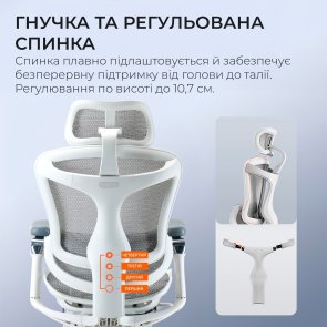 Крісло SIHOO Doro C300 Pro with Footrest White (DORO-C300-PRO-M102-JT)