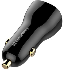 Автомобільний зарядний пристрій ColorWay 60W PD QC3.0 Black (CW-CHA046PD-BK)