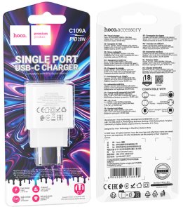 Зарядний пристрій Hoco C109A Fighter QC PD 20W White (6942007656658)