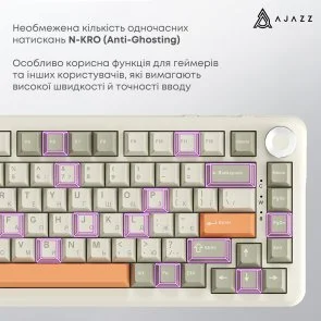 Фото: Клавіатура Ajazz AK820 Max Flying Fish Switch RGB WL/BT/USB Beige (AK820MAX-FF-R) № 8 | KTC