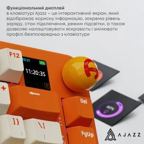 Фото: Клавіатура Ajazz AK820 Max Avocado Switch RGB With Screen Wireless Orange (AK820MAX-AS-OW) № 9 | KTC