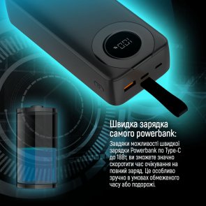  Батарея універсальна ColorWay 30000mAh EnergyPlus 22.5W Black (CW-PB300LPB4BK-PDD)