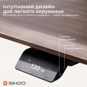 Фото: Стіл комп’ютерний SIHOO D07A Walnut/Black (D07A-101/D07J-101-AB/DO7-P) № 4 | KTC