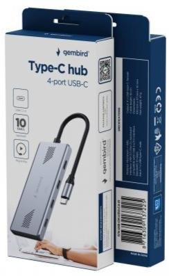 Хаб USB Type-C 4 Port Gembird UHB-CM-U310-C4-01