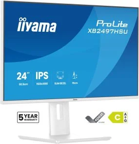 Фото: Монітор iiyama ProLite XB2497HSU-W1 White - 23.8" IPS / 1920×1080 / 120 Гц / Adaptive Sync / Pivot / HAS № 4 | KTC