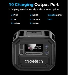 Фото: Зарядна станція Choetech BS064 2500W 2160Wh + Wi-Fi + BT № 5 | KTC