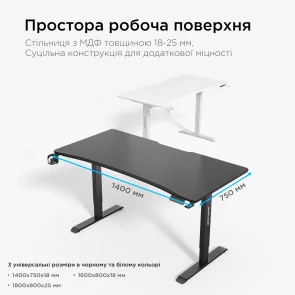 Фото: Стіл комп’ютерний Anda Seat Xtreme 140 Black (AD-D-DD1-1400-07-B) № 12 | KTC
