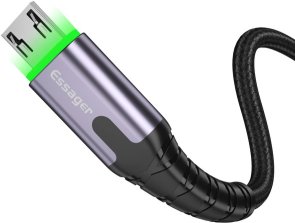 Кабель Essager LED Light 2.4A USB / Micro 2m Black (EXCM-XGA0G)