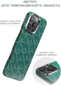 Фото: Чохол Pitaka for Apple iPhone 16 Pro Max - Tactile Woven Monogram Green/Gold (KI1601PTKP) № 9 | KTC