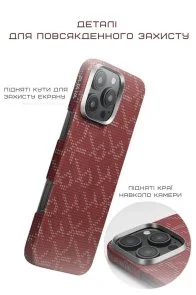 Фото: Чохол Pitaka for Apple iPhone 16 Pro - Tactile Woven Monogram Red/Gold (KI1602PTK) № 3 | KTC