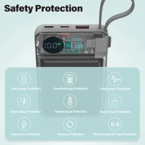 Фото: Батарея універсальна Choetech B695 Magnetic Wireless 10000mAh 22.5W Black (B695-BK) № 9 | KTC