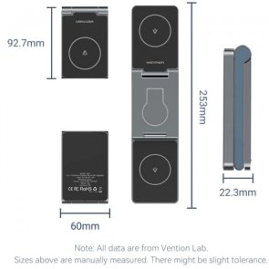 Бездротова зарядна станція Vention FGFH0 3in1 15W Gray