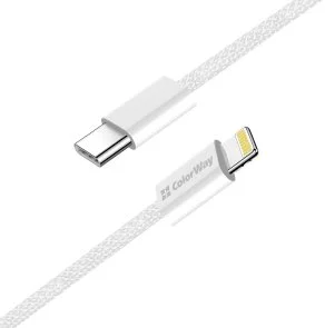 Фото: Кабель ColorWay CBPDCL068 Type-C / Lightning 3A 27W 2m Grey (CW-CBPDCL068-GR) № 6 | KTC