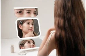 Фото: Дзеркало для макіяжу з підсвіткою Xiaomi DOCO Folding Mirror Standart Edition Pink (FD001) № 5 | KTC
