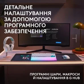 Фото: Клавіатура Logitech G512 X 75 Tactile ENG/UKR USB White (920-013955) № 9 | KTC
