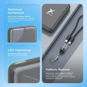 Фото: Батарея універсальна Proove X-Core 10000mAh 22.5W Qi 15W Gray (PNXC22010003) № 11 | KTC