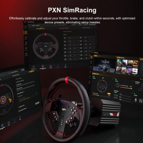 Кермо і педалі PXN VD6 Bundle for PC, 19кн., подв. педалі, кермо WAS 280мм