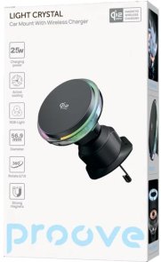 Кріплення для мобільного телефону Proove Light Crystal QI2 25W Gray (WHLC25002003)