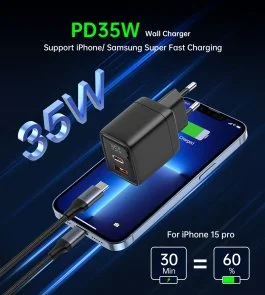 Фото: Зарядний пристрій Choetech PD6052 35W Black (PD6052-EU-BK) № 6 | KTC