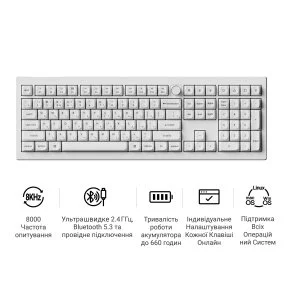 Фото: Клавіатура Keychron V6 Ultra Keychron Red Switch RGB White (V6U-F1-UA) № 8 | KTC