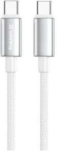 Фото: Кабель ColorWay zinc alloy braided 100W 5A Type-C / Type-C 1m White (CW-CBPDCC098-WT) № 2 | KTC