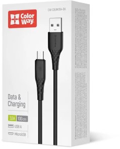 Кабель ColorWay CBUM094 3A AM / MicroUSB 1m Black (CW-CBUM094-BK)
