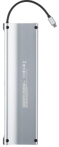 Хаб Type-C 2E W2703 USB/Type-C/HDMI/VGA/MicroSD/SD/Jack 3.5mm/Ethernet, Grey