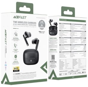 Гарнітура вакуумна Acefast W7 TWS, Black