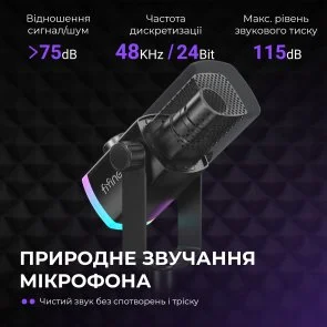 Фото: Мікрофон Fifine AM8PROS XLR/USB Black № 11 | KTC