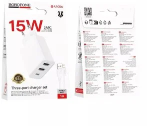 Фото: Зарядний пристрій BOROFONE BA105A Stellar 15W White with AM/Lightning (6941991125287) № 7 | KTC