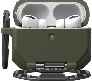 Фото: Чохол UAG for Airpods Pro 3nd Gen 2025 - Monarch with Built-in Phone Stand Olive Drab/Silver (104131117233) № 3 | KTC