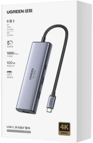 USB-хаб UGREEN CM511 5in1 Grey (15596)
