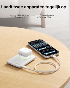 Батарея універсальна Belkin BoostCharge Slim 5000mAh 20W Qi2 15W with Kickstand White (BPD011HQWH)