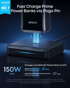 Зарядний пристрій Anker Charging Base for Anker Prime 150W Pogo pin Black (A1903G11)