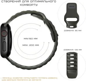 Фото: Ремінець Nomad for Apple Watch 46mm/49mm - Sport Band Ash Green (NM01132585) № 6 | KTC