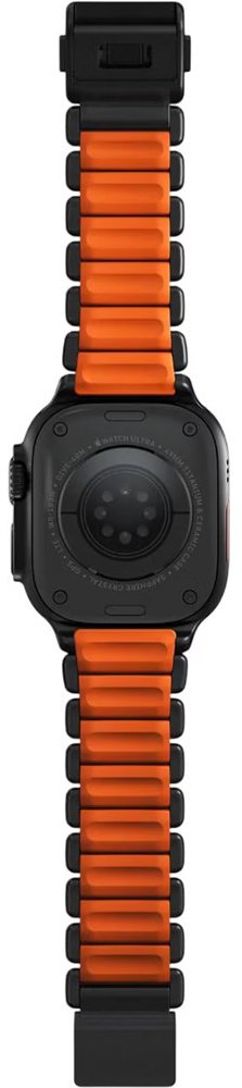 Ремінець Nomad for Apple Watch 46/49mm - Stratos Black Hardware Ultra Orange (NM011116858)