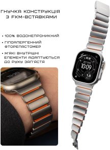 Ремінець Nomad for Apple Watch 46/49mm - Stratos Natural Hardware Ultra Orange (NM011123858)