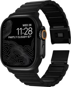 Фото: Ремінець Nomad for Apple Watch 46/49mm - Titanium V2 Black Hardware Black (NM014834858) № 2 | KTC
