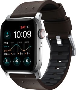 Ремінець Nomad for Apple Watch 46mm/49mm - Active Pro Silver Hardware Classic Brown (NM1A4MSNW0)