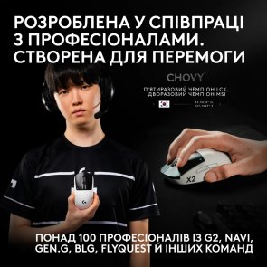 Миша Logitech G PRO X2 Superstrike Lightspeed Wireless White (910-007776)