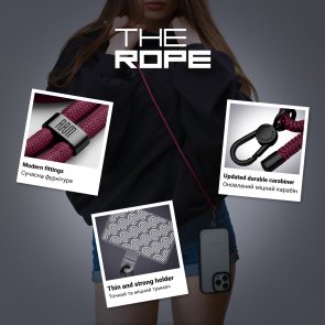 Ремінець для смартфону ArmorStandart Rope Black Burgundy with Clear Holder (ARM91365)