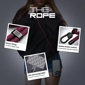 Фото: Ремінець для смартфона ArmorStandart Rope Black Burgundy with Clear Holder (ARM91365) № 4 | KTC