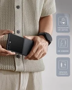 Фото: Чохол Pitaka for Samsung Galaxy Flip7 - Ultra-Slim Twill Black/Grey (FBFLIP7) № 6 | KTC