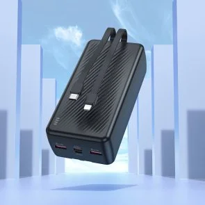Фото: Батарея універсальна BOROFONE BJ57B Graceful 30000mAh 22.5W Black with built-in cables Lightning / Type-C (6941991116469) № 5 | KTC