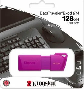 Фото: Флешка USB Kingston DataTraveler Exodia M 128GB Neon Purple (KC-U2L128-7LP) № 3 | KTC